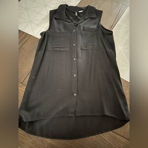 H&M Women's Black Sleeveless Button-Up Tunic Top
